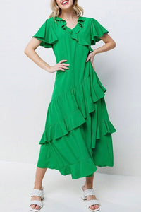 Faith Green Ruffle Dress
